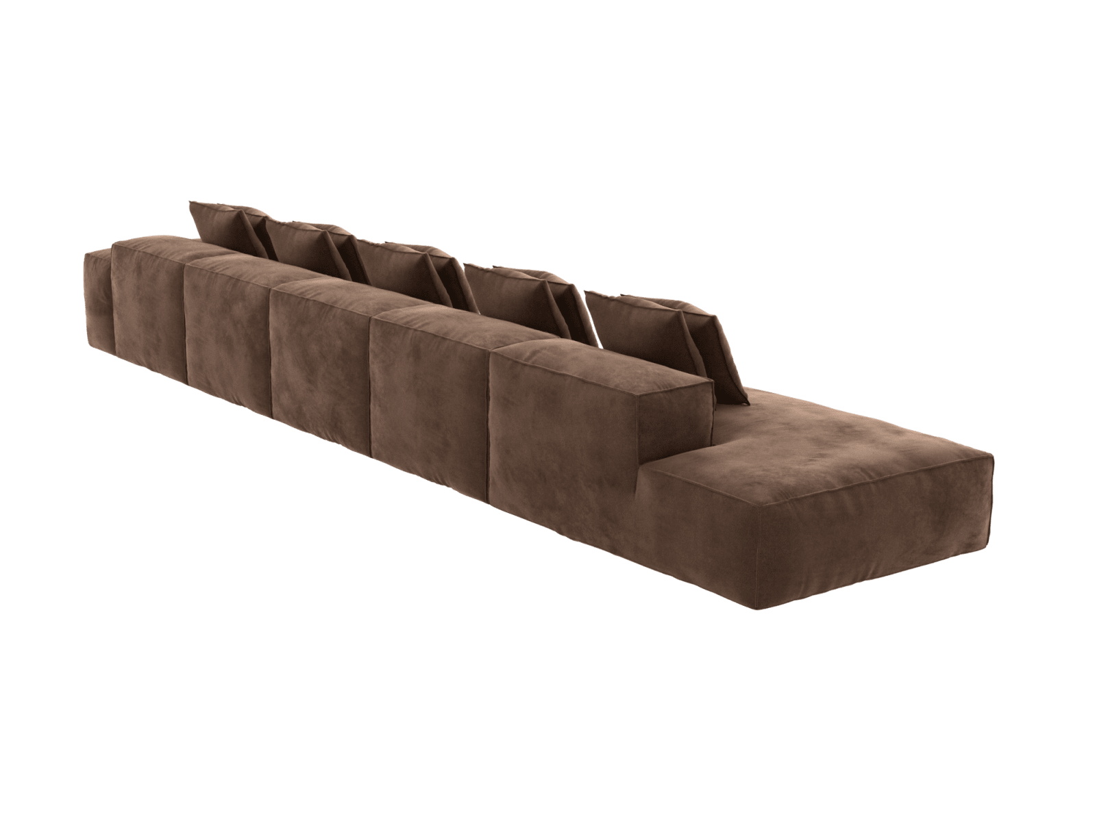 Riley Muse Chocolate 6 Seater Terminal Left Modular Sofa color Muse Chocolate