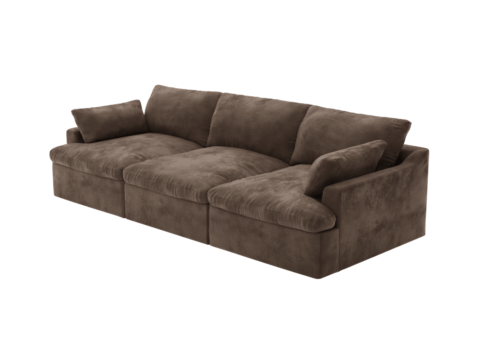 Retreat Muse Chocolate Modular Sofa - 3 Piece color Muse Chocolate