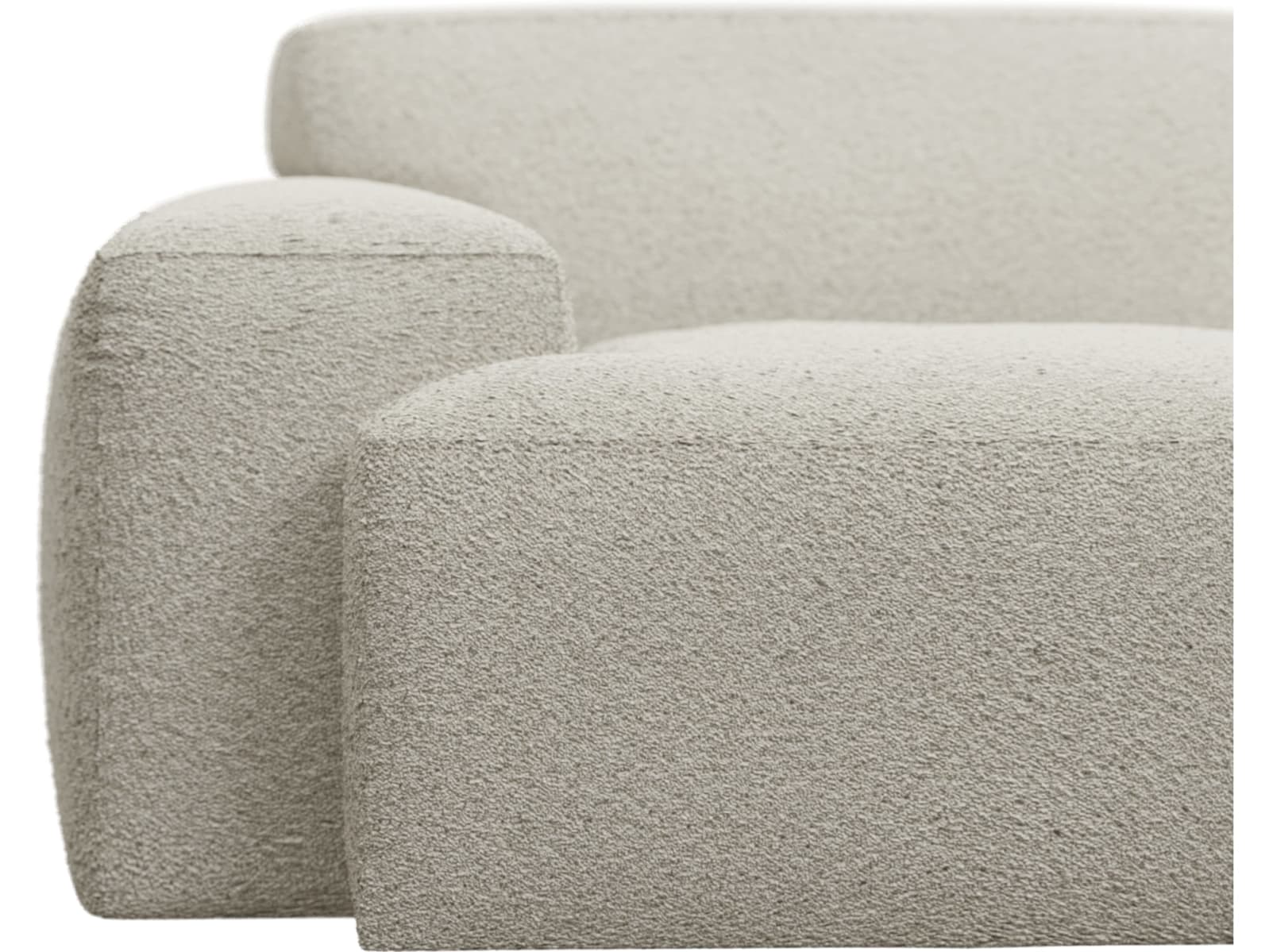 Copenhagen Boucle Ivory Chaise Sofa - 4 Seater color Boucle Ivory