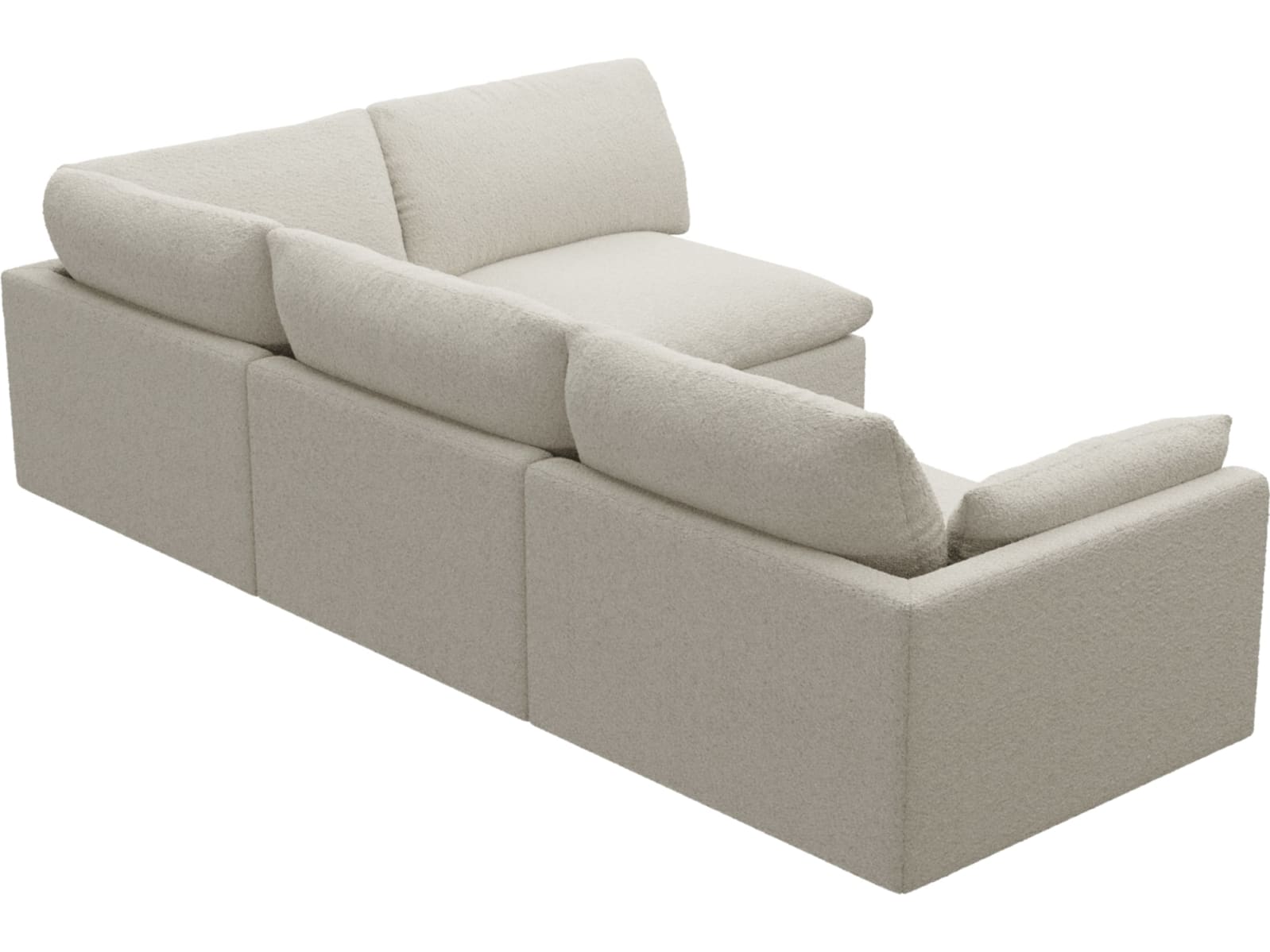 Willow Boucle Ivory Corner Sofa - 4 Seater RAF Terminal color Boucle Ivory