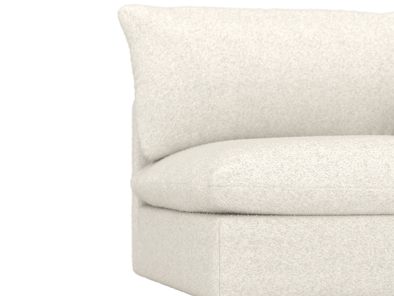 Willow Boucle Ivory 1 Seat Right Arm Facing Sofa Module color Boucle Ivory
