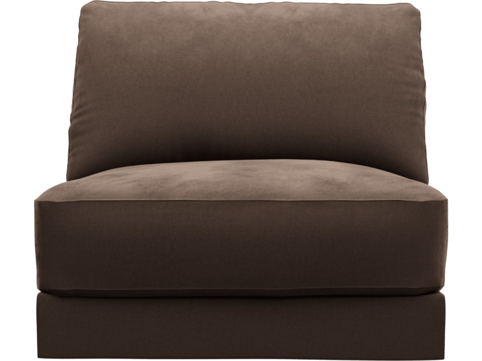Monica Muse Chocolate Armless Sofa Chair Module color Muse Chocolate