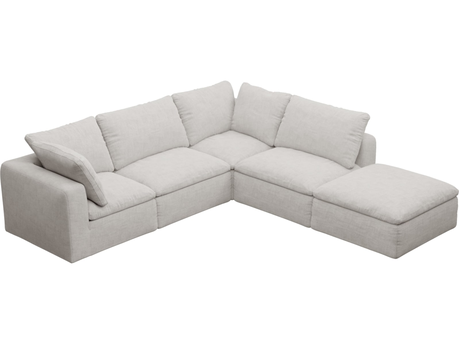 Cloud Avon Mineral Modular Sofa - 5 Piece color Avon Mineral