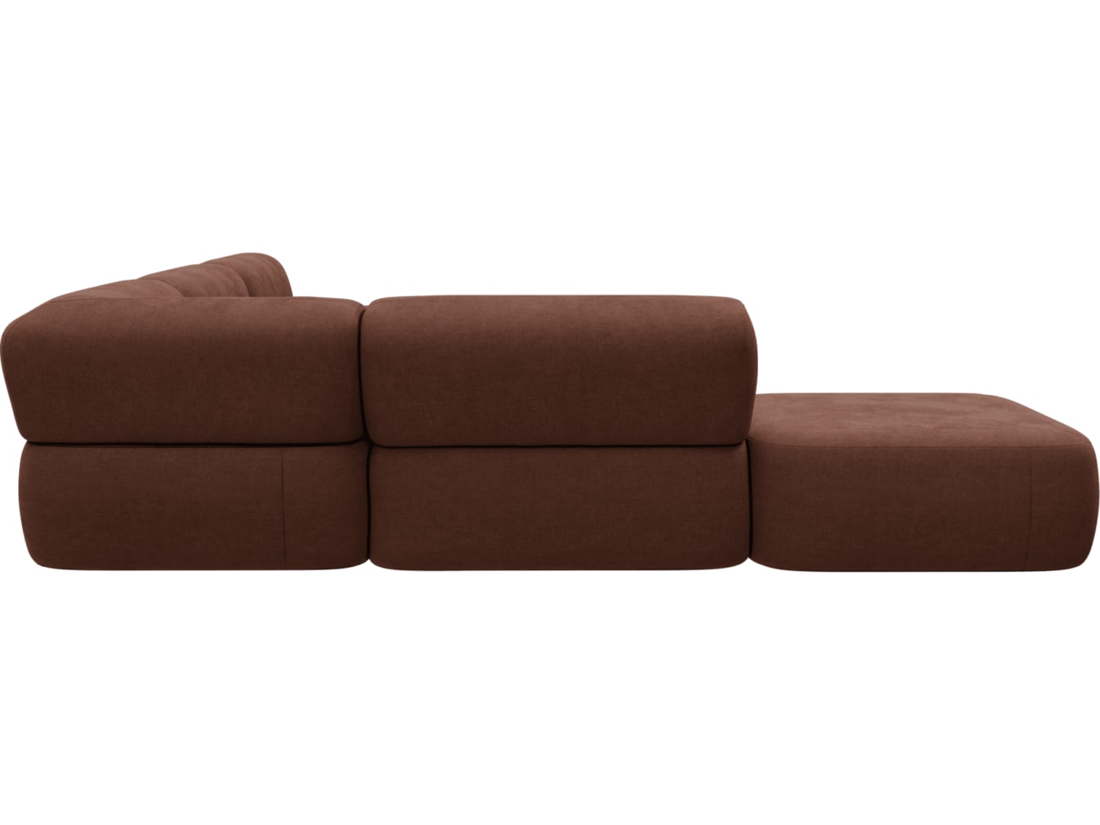 Beckett Muse Rust Modular Sofa - 6 Piece color Muse Rust