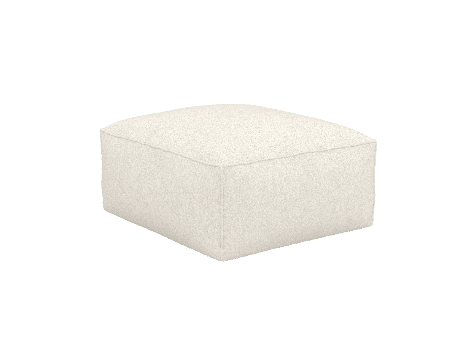 Riley Boucle Ivory Small Ottoman color Boucle Ivory