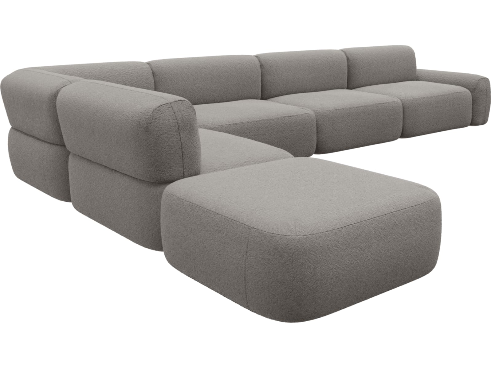Beckett Boucle Pumice Modular Sofa - 7 Piece color Boucle Pumice