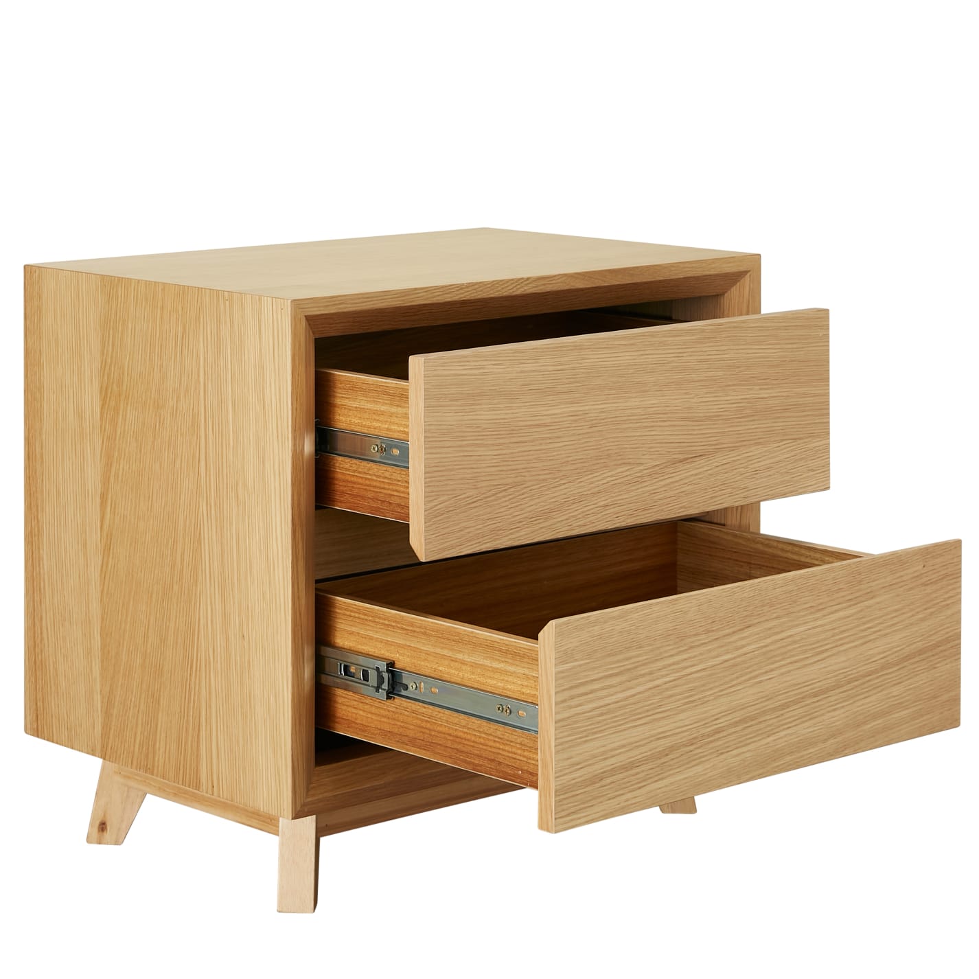 Morgan Oak Bedside Table - 2 Drawer color Natural
