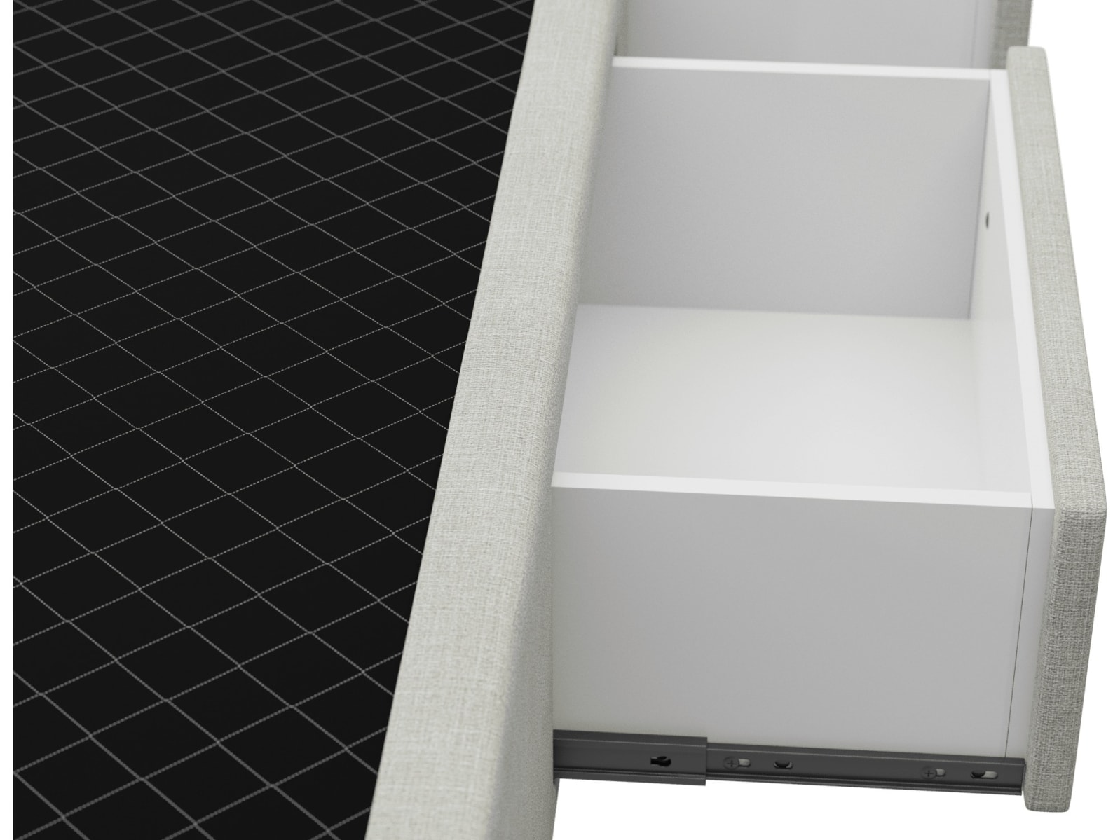 Zenith Storage Drawer Bed Base Toorak Pebble color Toorak Pebble