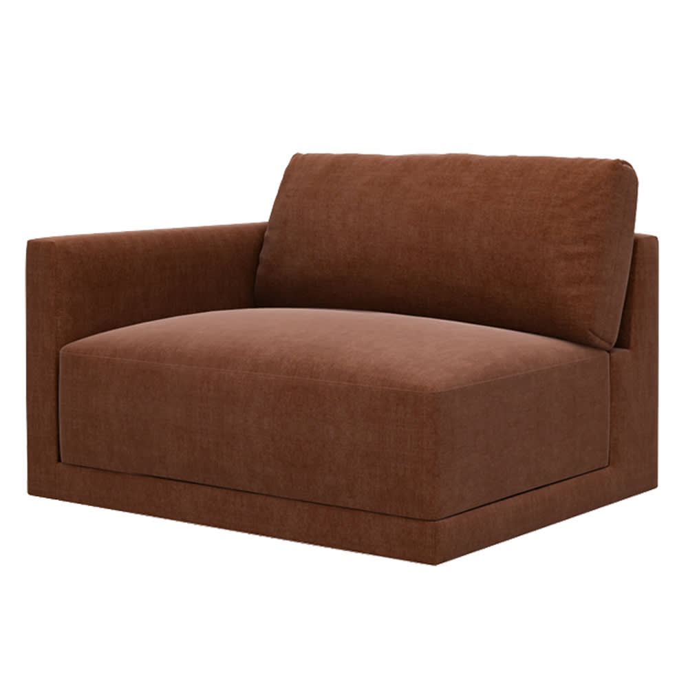 Haven Muse Rust Left Arm Facing Chair Module color Muse Rust