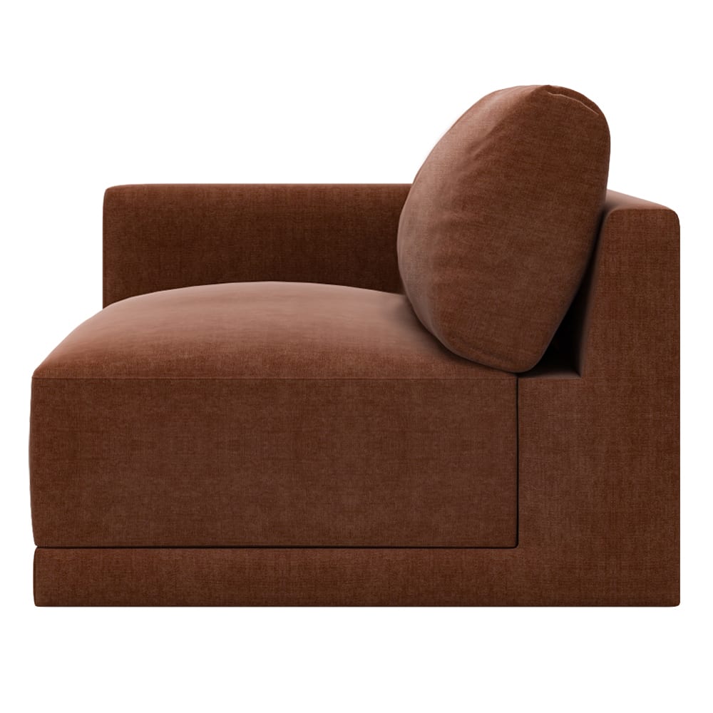 Haven Muse Rust Left Arm Facing Chair Module color Muse Rust
