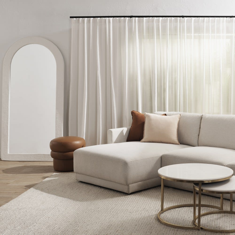 Sorrento Floor Mirror White - 100cm x 200cm color White