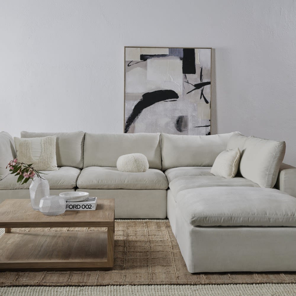 Cloud Deep Muse Flax Modular Sofa - 4 Piece color Muse Flax