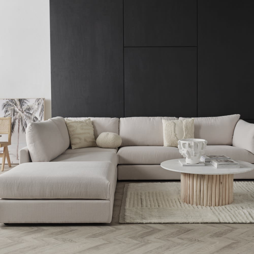 Finley Toorak Pearl Modular Sofa - 5 Seater LAF Terminal color Toorak Pearl