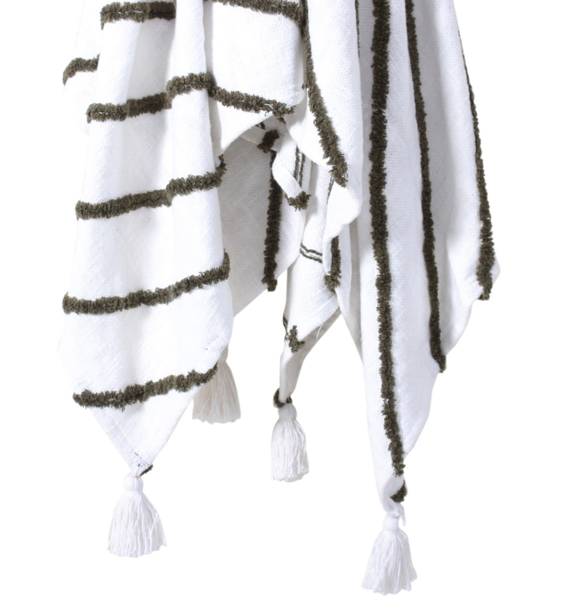 Felix Throw Cotton Green/ White 160cm x 130cm 