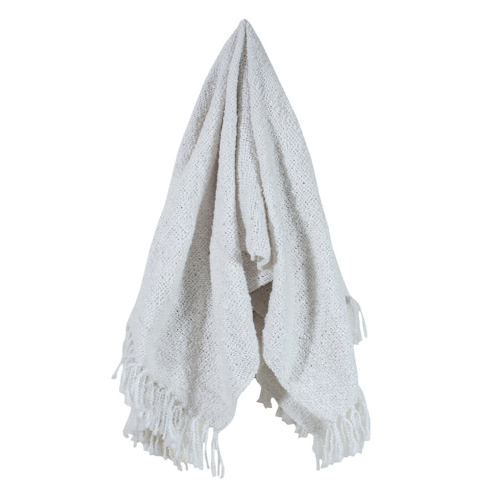 Flux Throw Poly Boucle White - 130cm x 150cm color White