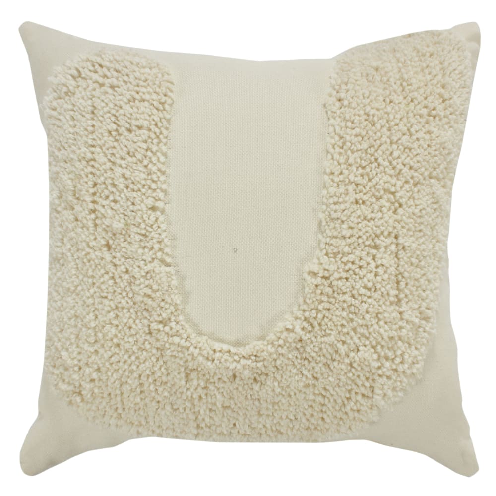 Tulsa Cushion Cotton Wool Natural - 50cm x 50cm color Natural