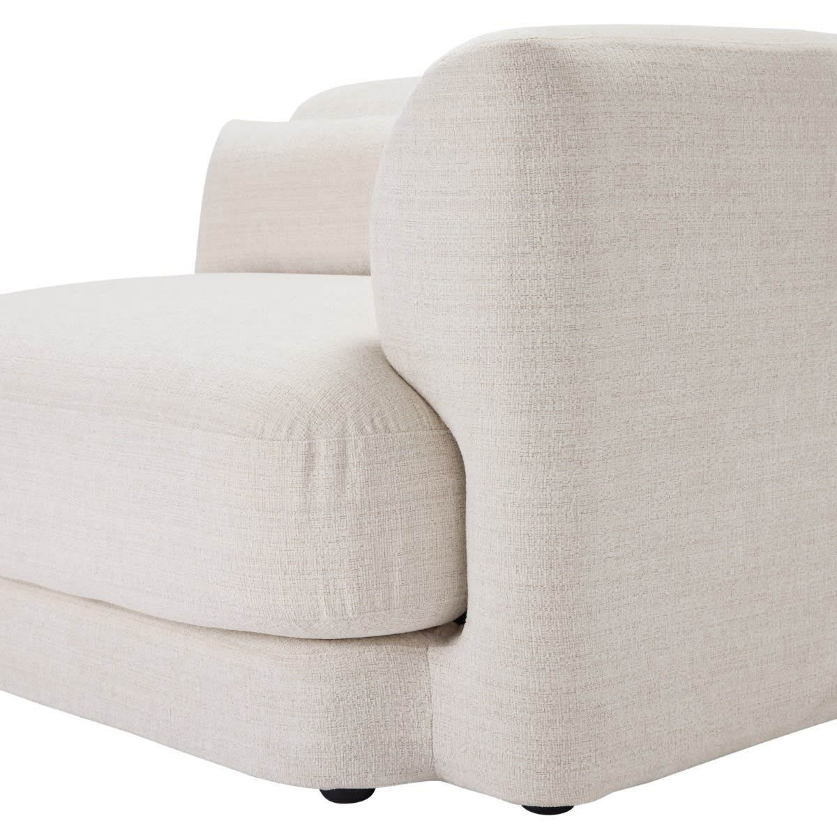 Santa Monica Ovis Ecru White 1.5 Seat Right Arm Facing Sofa Module color Ecru White