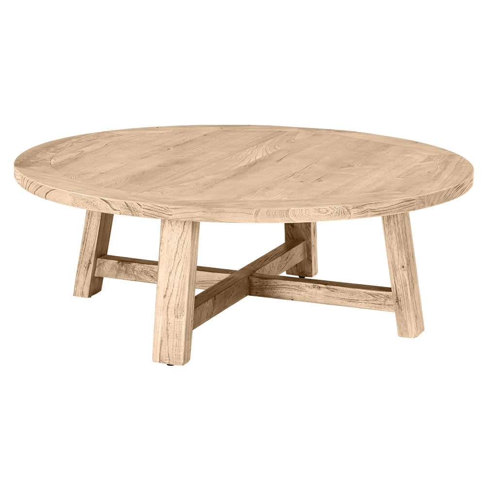 Shore Reclaimed Elm Round Coffee Table color Natural