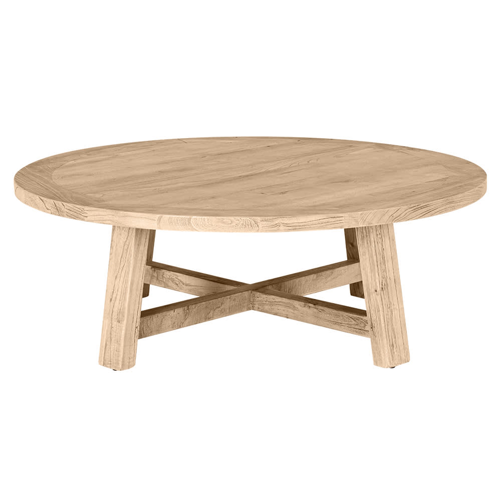Shore Reclaimed Elm Round Coffee Table color Natural