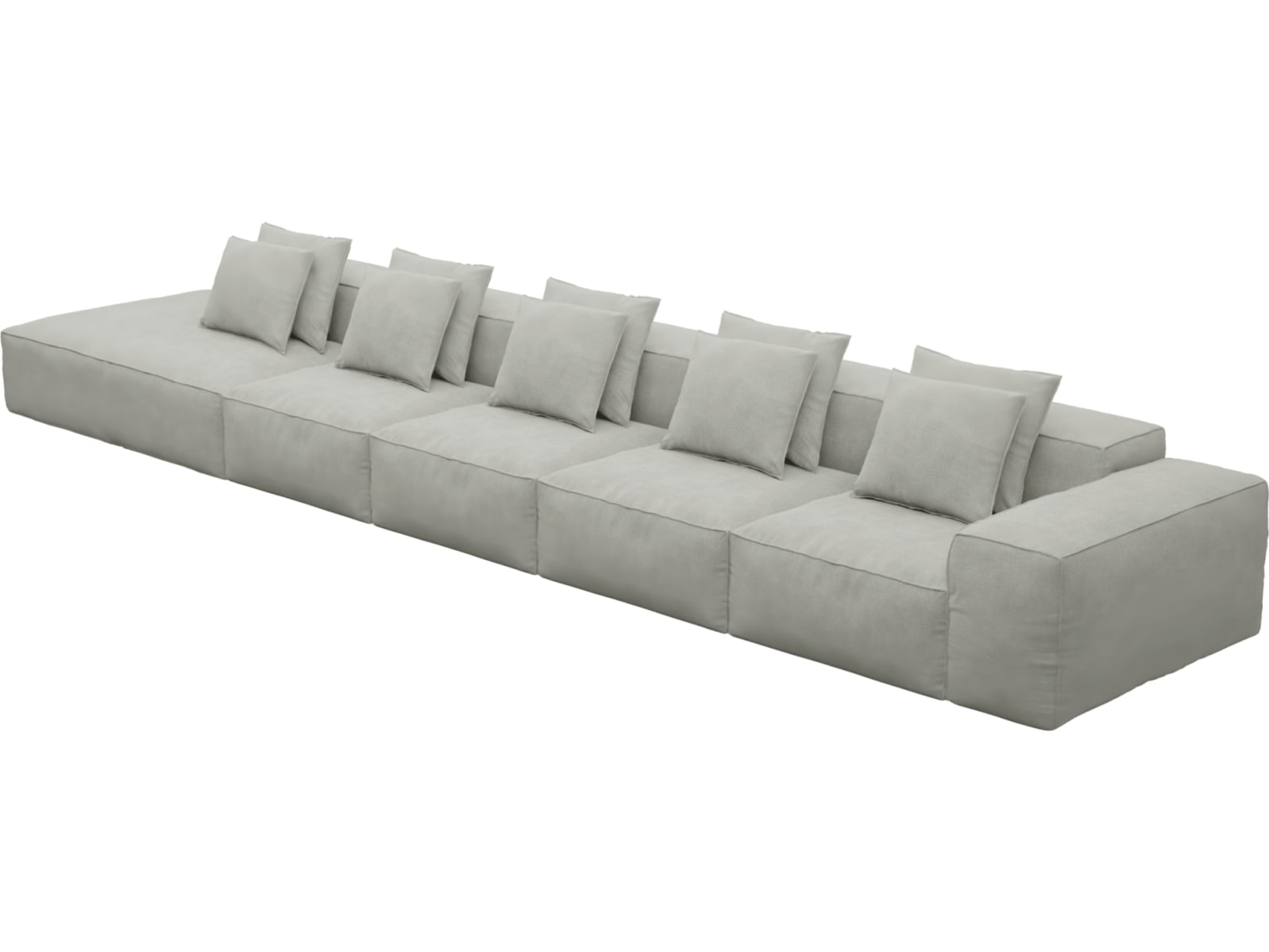 Riley Toorak Pebble Modular Sofa - 1x Arm, 4x Armless, 1x Left Terminal color Toorak Pebble