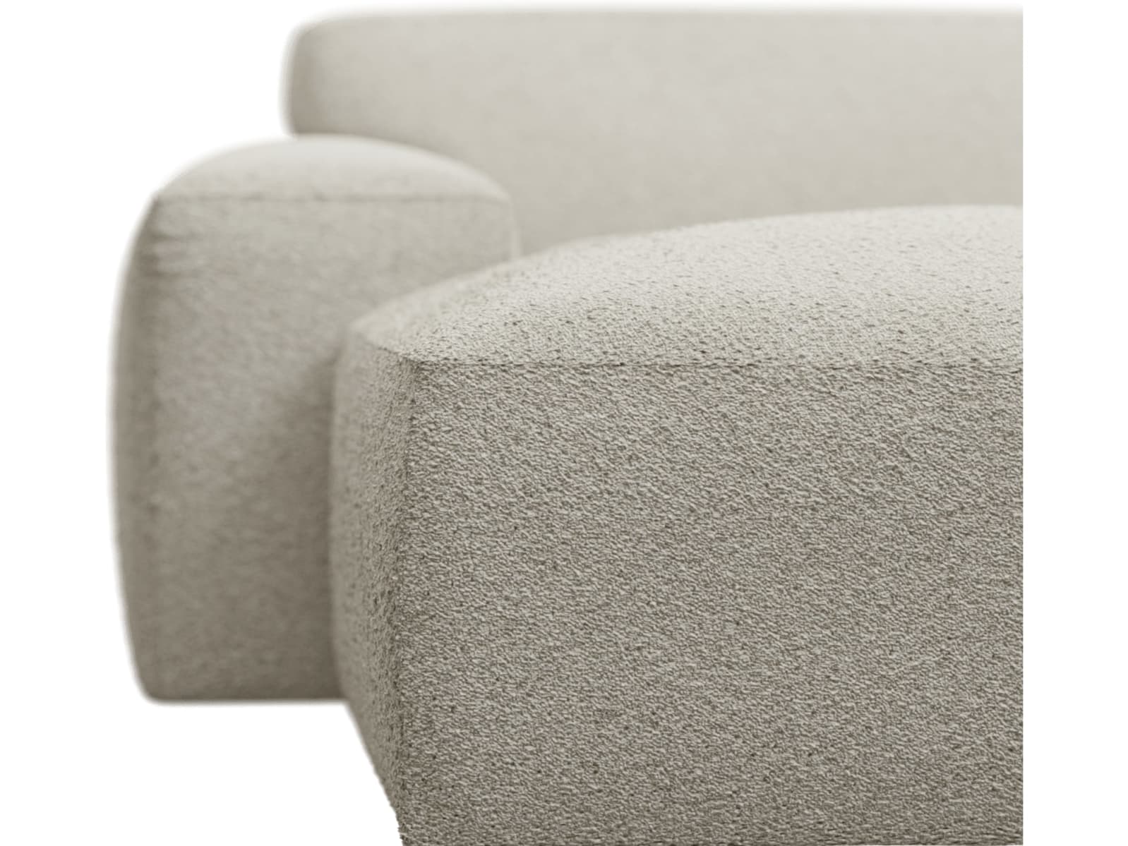 Copenhagen Boucle Ivory Chaise Sofa - 3 Seater color Boucle Ivory
