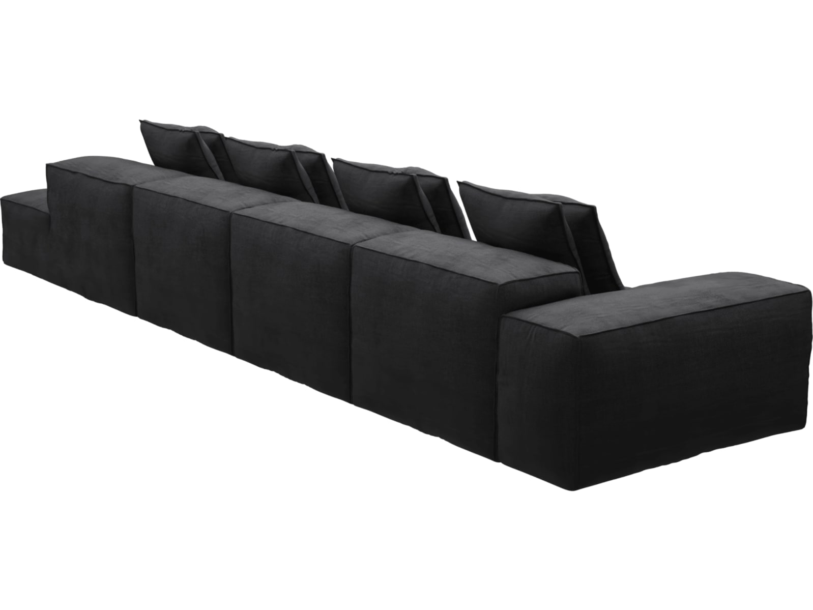 Riley Plaza Flint Grey Modular Sofa - 1x Arm, 3x Armless, 1x Right Terminal color Plaza Flint Grey