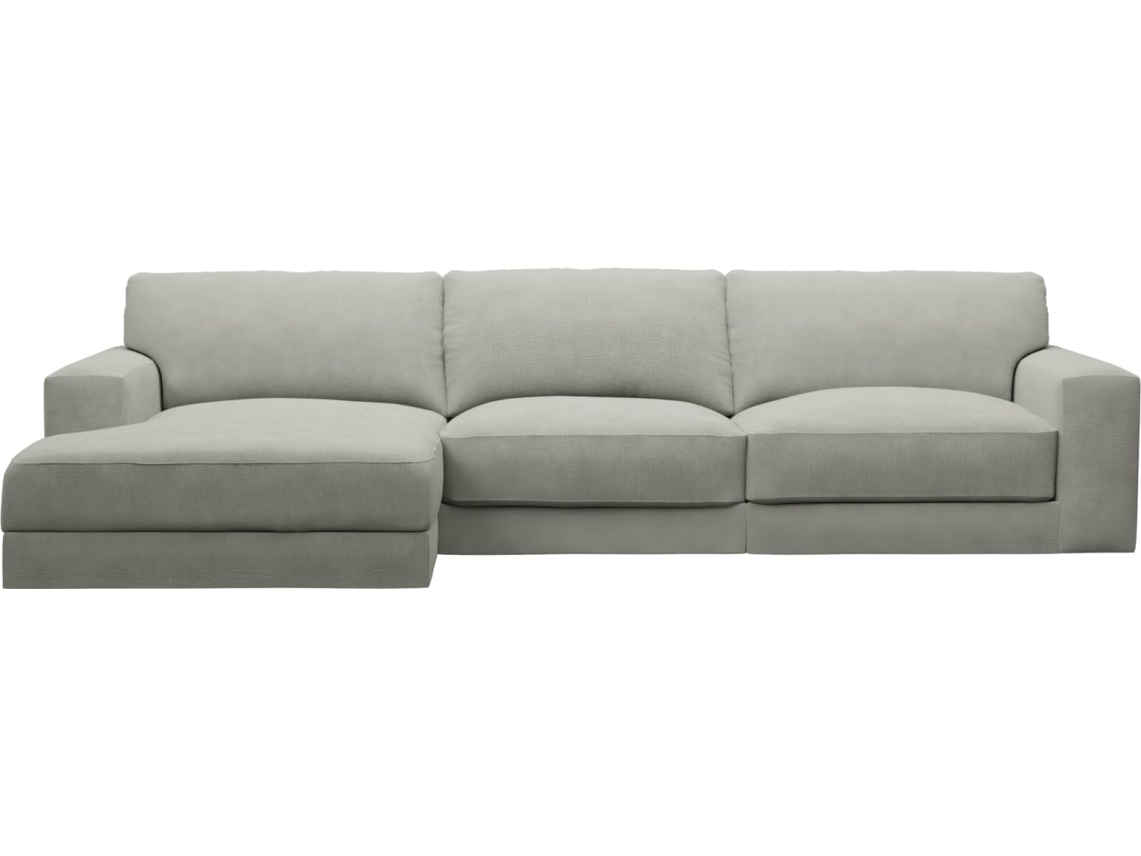 Monica Toorak Pebble Chaise Sofa - 3 Seater color Toorak Pebble