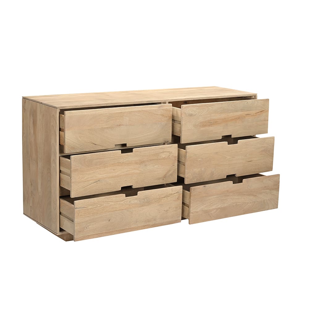 Bari Dresser - 6 Drawer color Oak