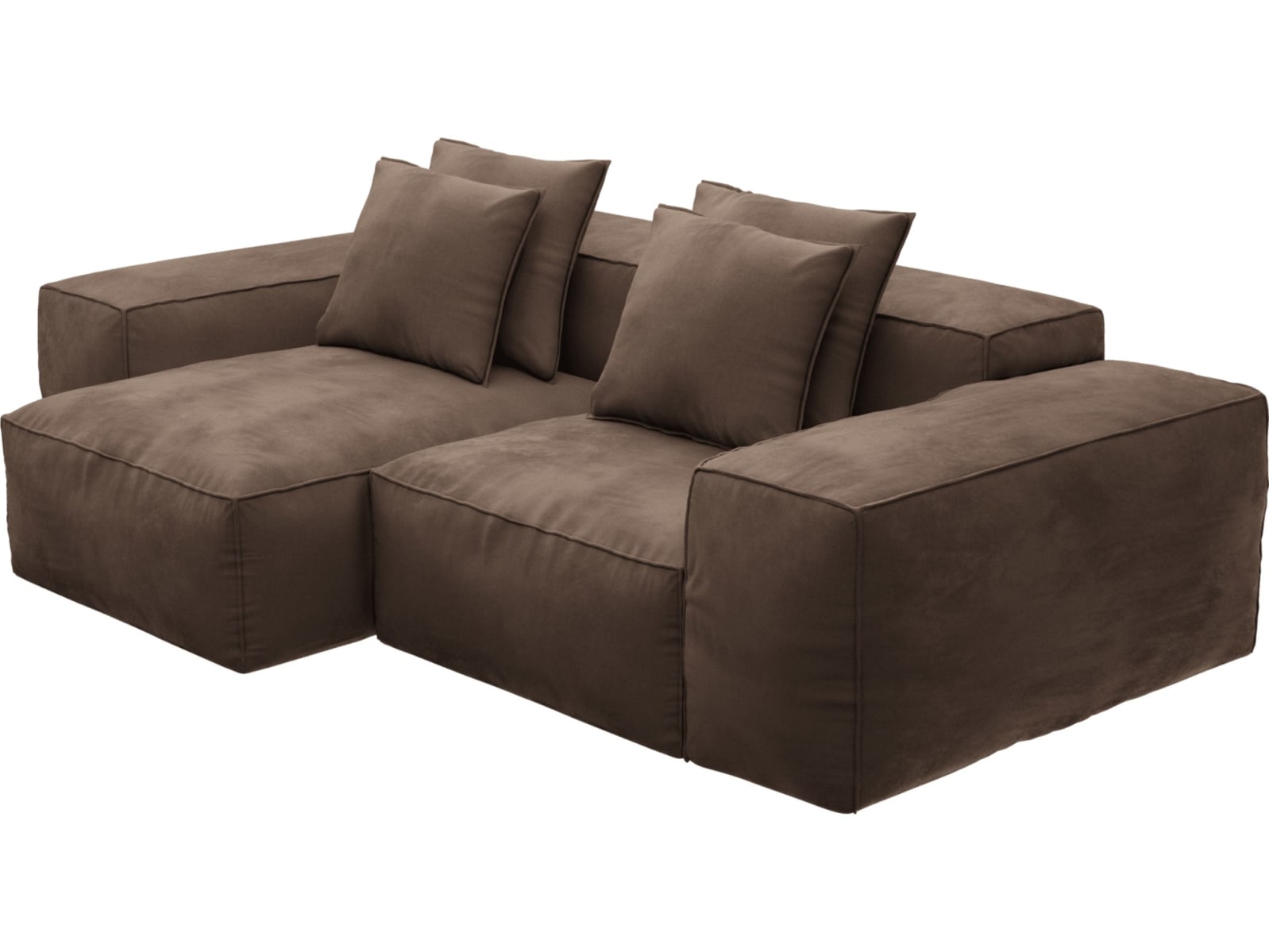 Riley Muse Chocolate Modular Sofa - 2 Seater Chaise color Muse Chocolate
