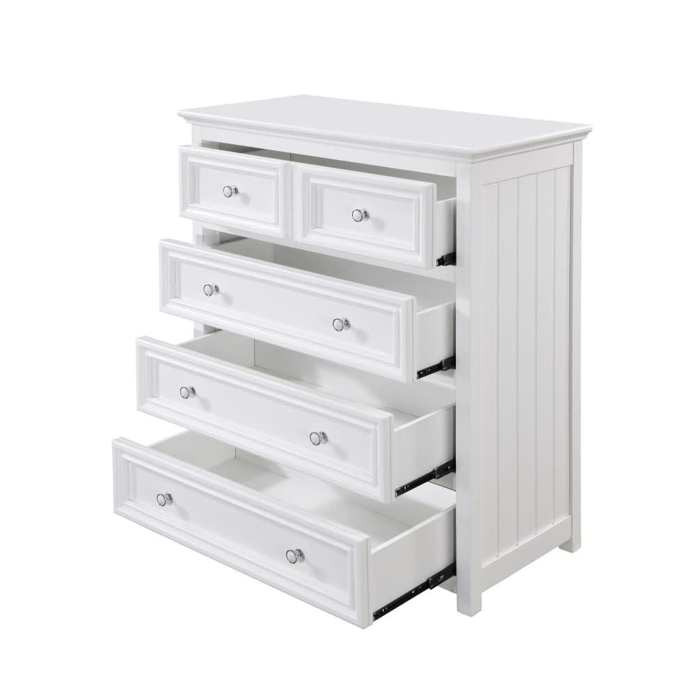Mandalay Tallboy White - 4 Drawer color White