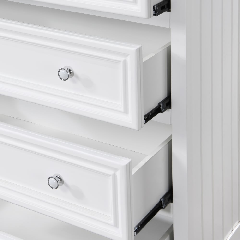 Mandalay Tallboy White - 4 Drawer color White