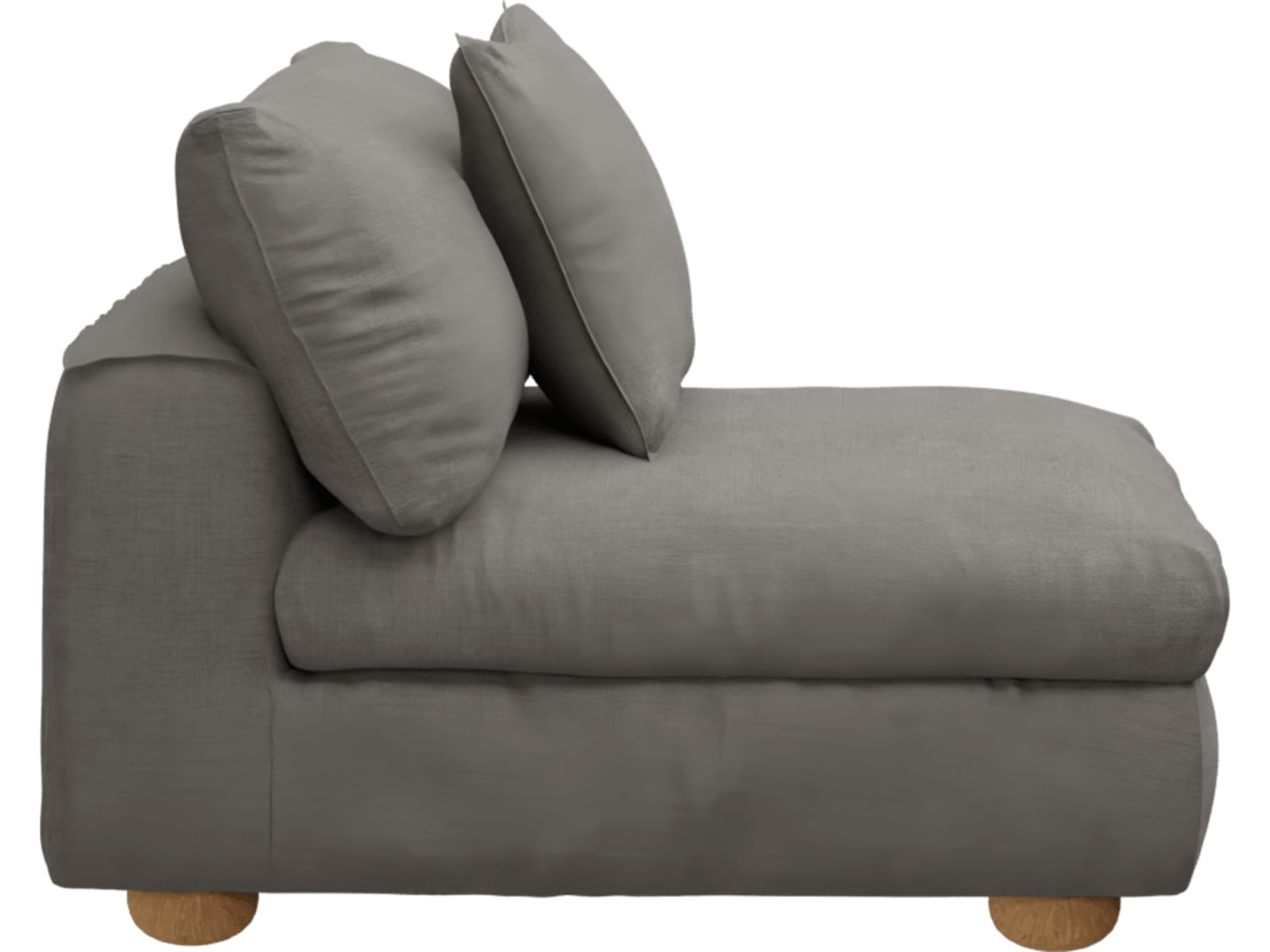 Tully Isla Soft Grey Armless Sofa Chair Module color Isla Soft Grey