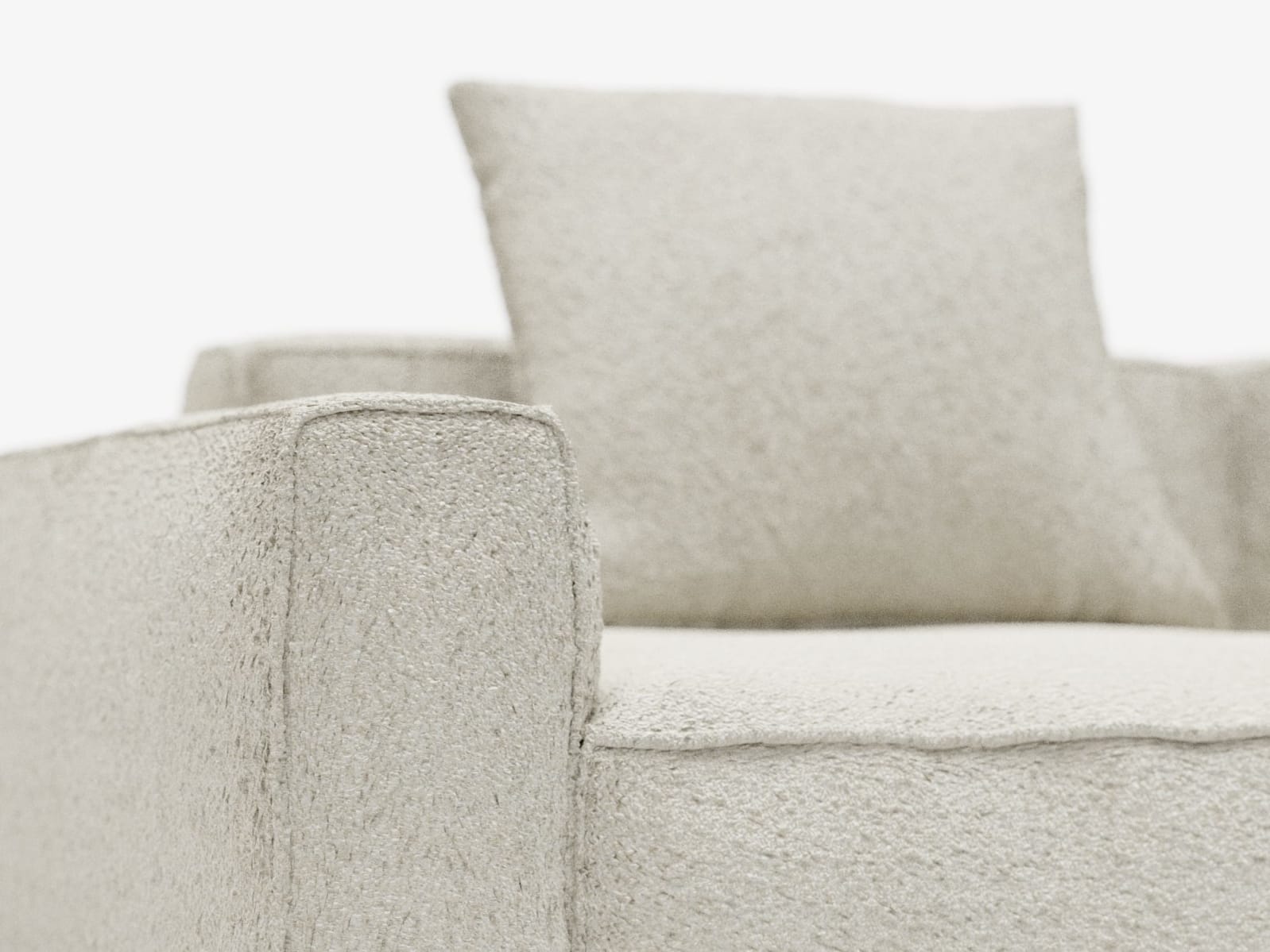 Riley Apt Boucle Ivory Corner Sofa - 4 Seater RAF Terminal color Boucle Ivory