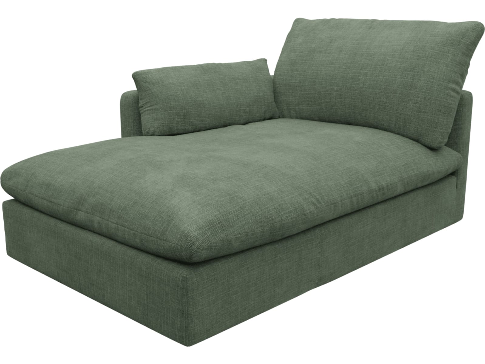 Willow Tribute Dark Jade Chaise Left Arm Facing Sofa Module color Tribute Dark Jade