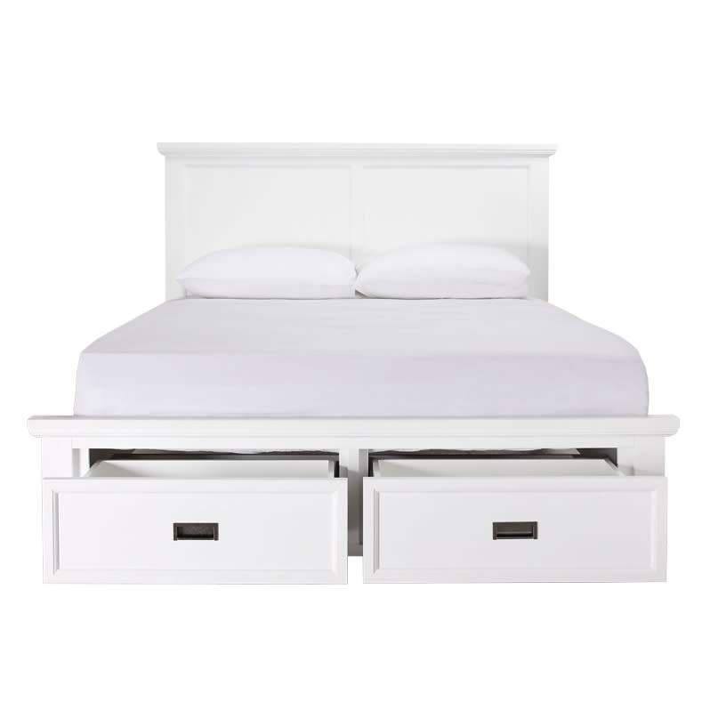 Aspen Storage Bed Frame White color White