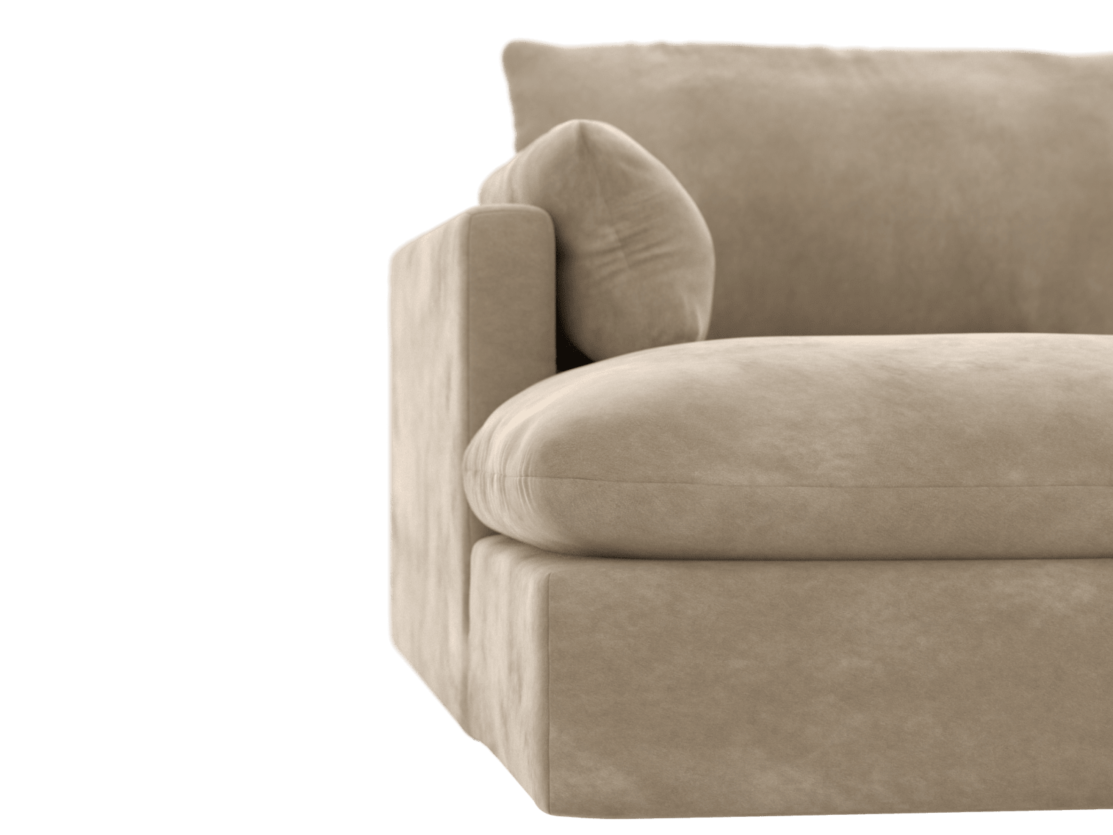Willow Muse Soft Brown Chaise Left Arm Facing Sofa Module color Muse Soft Brown