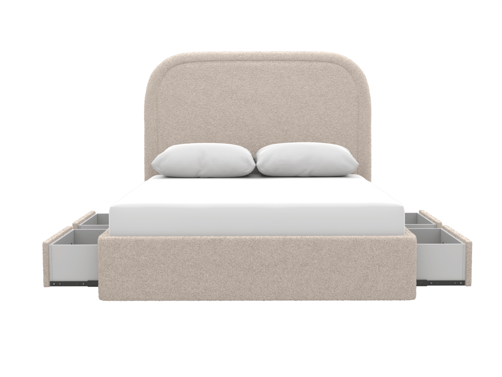 Libby Zenith Storage Drawer Bed Boucle Pumice color Boucle Pumice