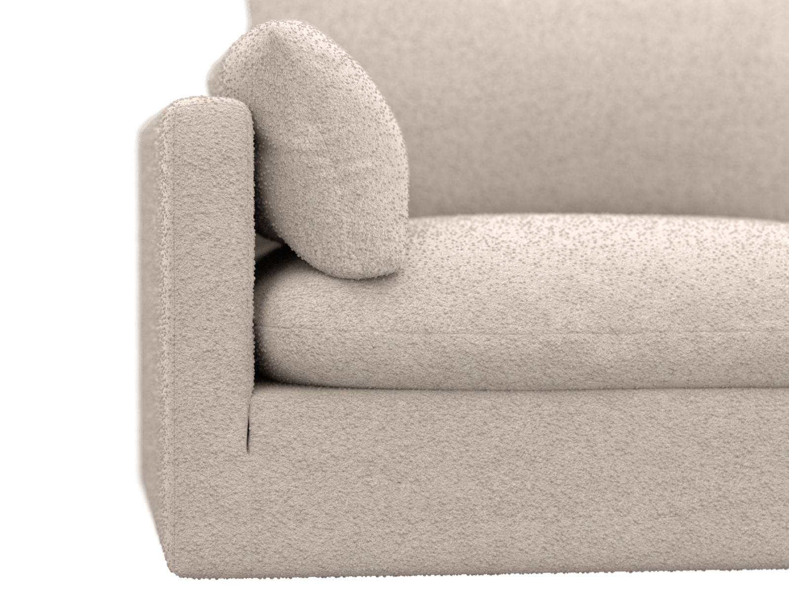 Willow Boucle Pumice Modular Sofa - 3 Seater color Boucle Pumice