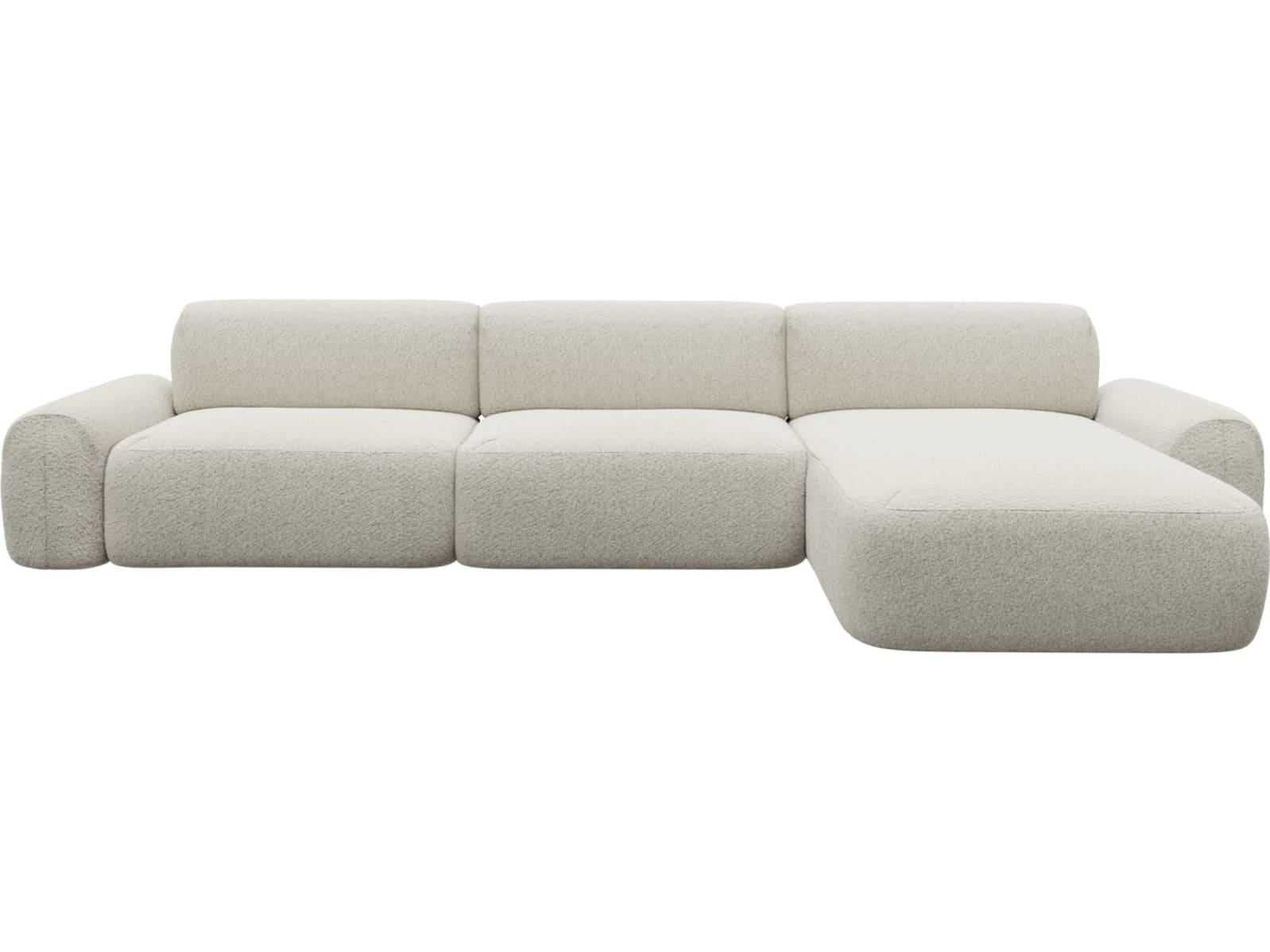 Beckett Boucle Ivory Chaise Sofa - 3 Seater color Boucle Ivory