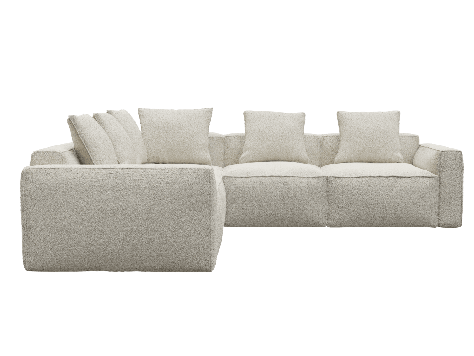 Riley Apt Boucle Ivory Corner Sofa - 5 Seater color Boucle Ivory