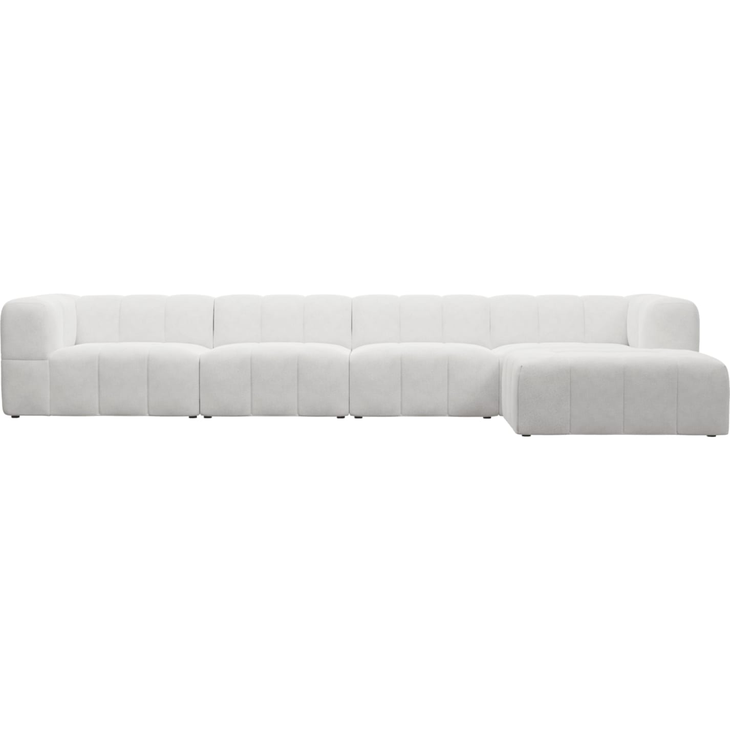 Lucello Noa Fog Modular Sofa with Ottoman - 5 Piece color Noa Fog