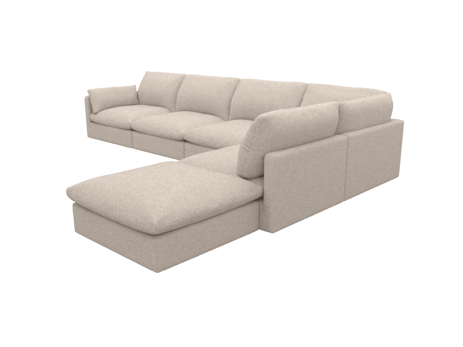 Willow Boucle Pumice Modular Sofa - 6 Seater RAF Terminal color Boucle Pumice