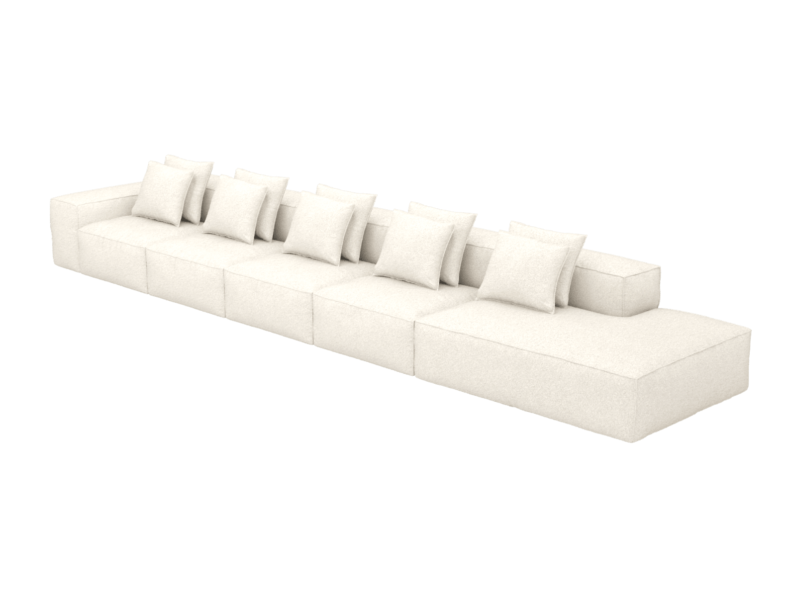 Riley Boucle Ivory Modular Sofa Right Terminal - 6 Seater color Boucle Ivory