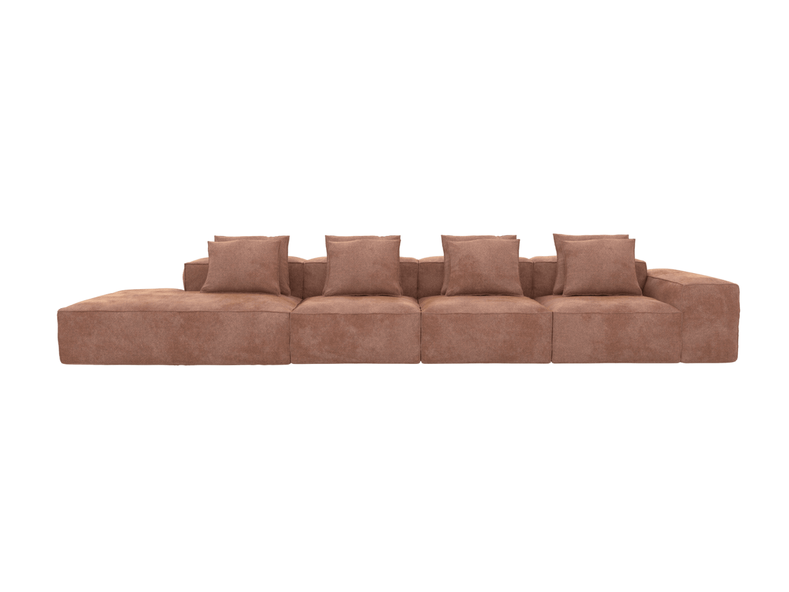Riley Muse Dusk Modular Sofa - 1x Arm, 3x Armless, 1x Left Terminal color Muse Dusk