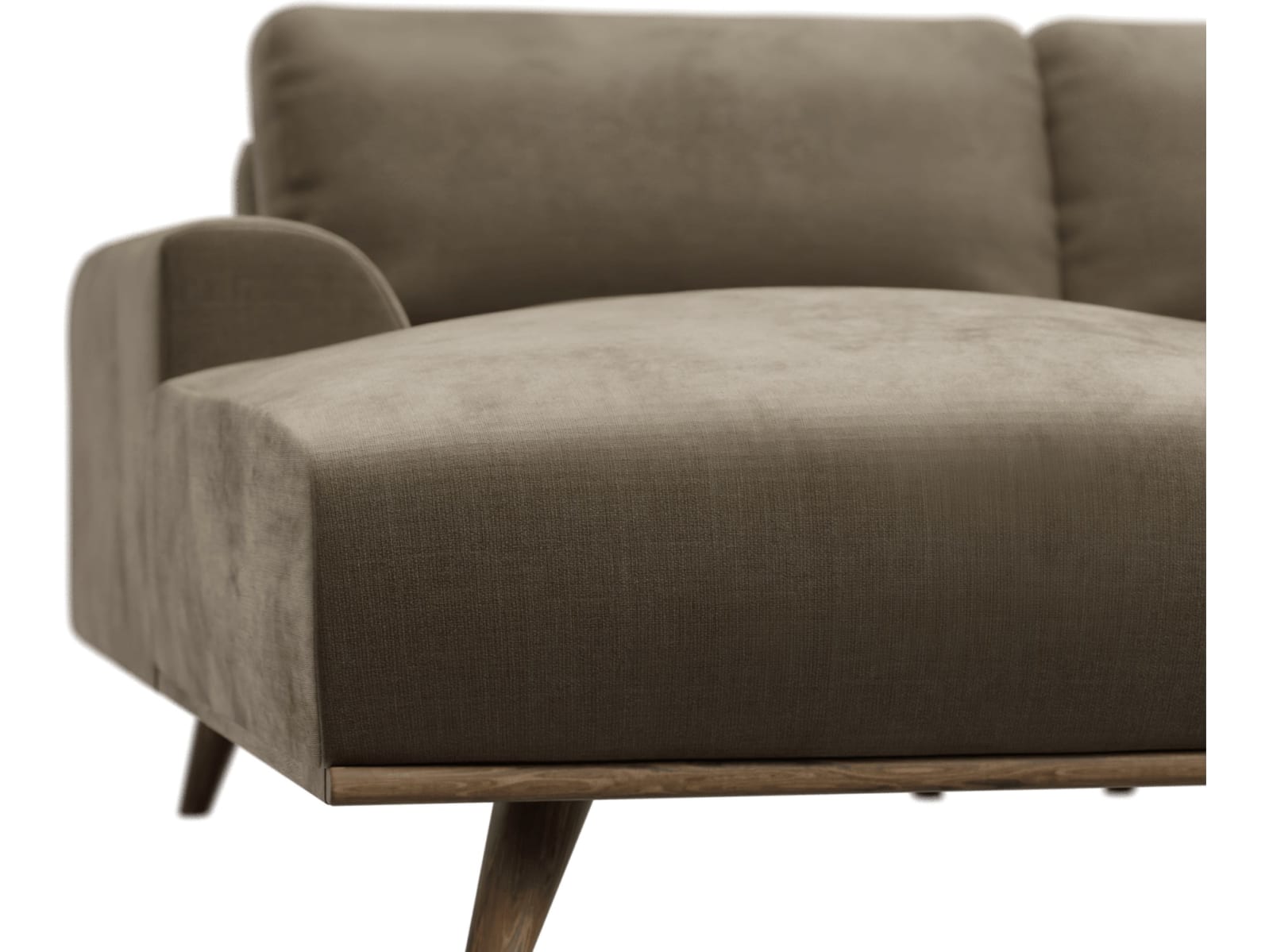 Dane Tribute Walnut Chaise Sofa - 3 Seater color Tribute Walnut