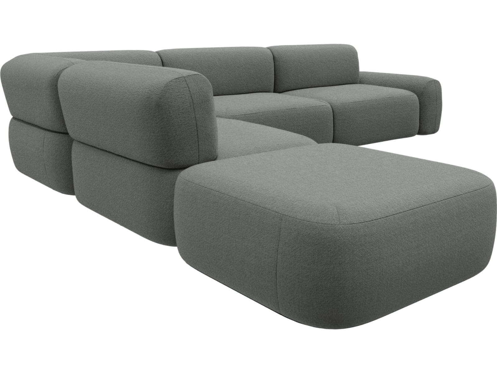 Beckett Tribute Storm Modular Sofa - 6 Piece color Tribute Storm