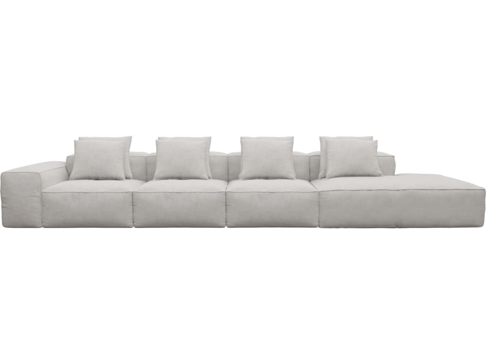 Riley Avon Mineral Modular Sofa - 1x Arm, 3x Armless, 1x Right Terminal color Avon Mineral