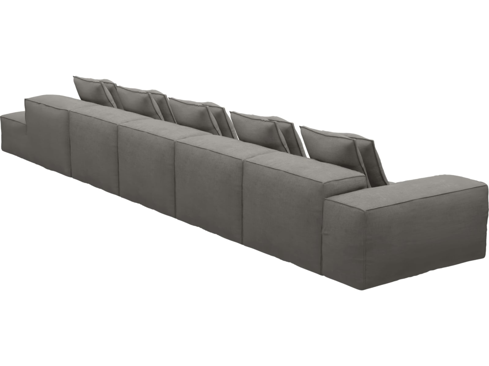 Riley Isla Soft Grey Modular Sofa - 1x Arm, 4x Armless, 1x Right Terminal color Isla Soft Grey