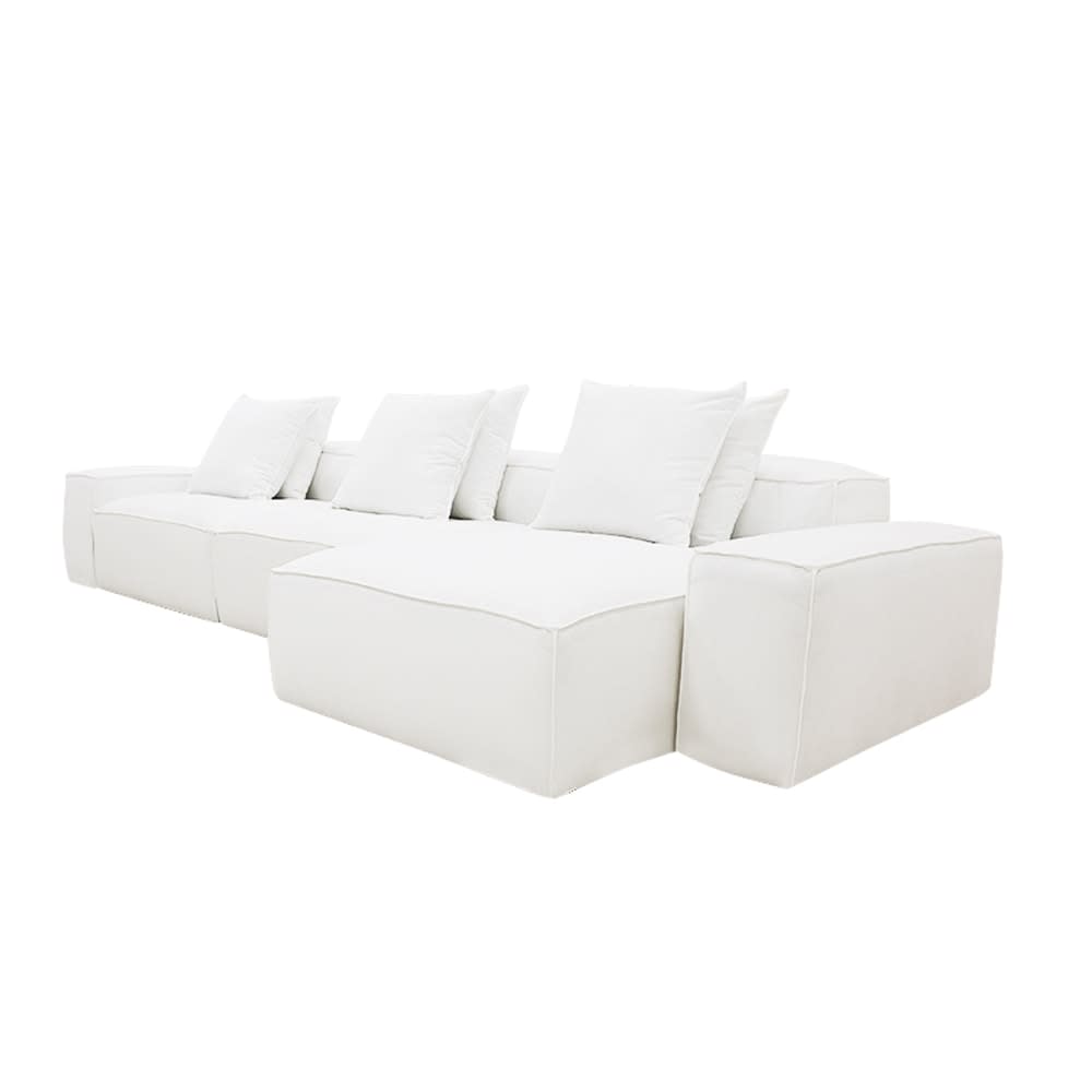 Riley Muse Frost Modular Sofa - 3 Seater Chaise color Muse Frost