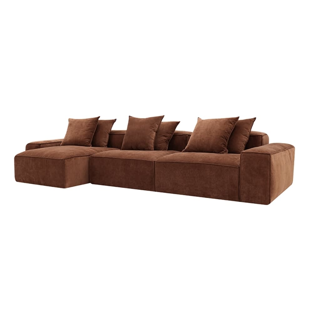 Riley Muse Rust Modular Sofa - 3 Seater Chaise color Muse Rust